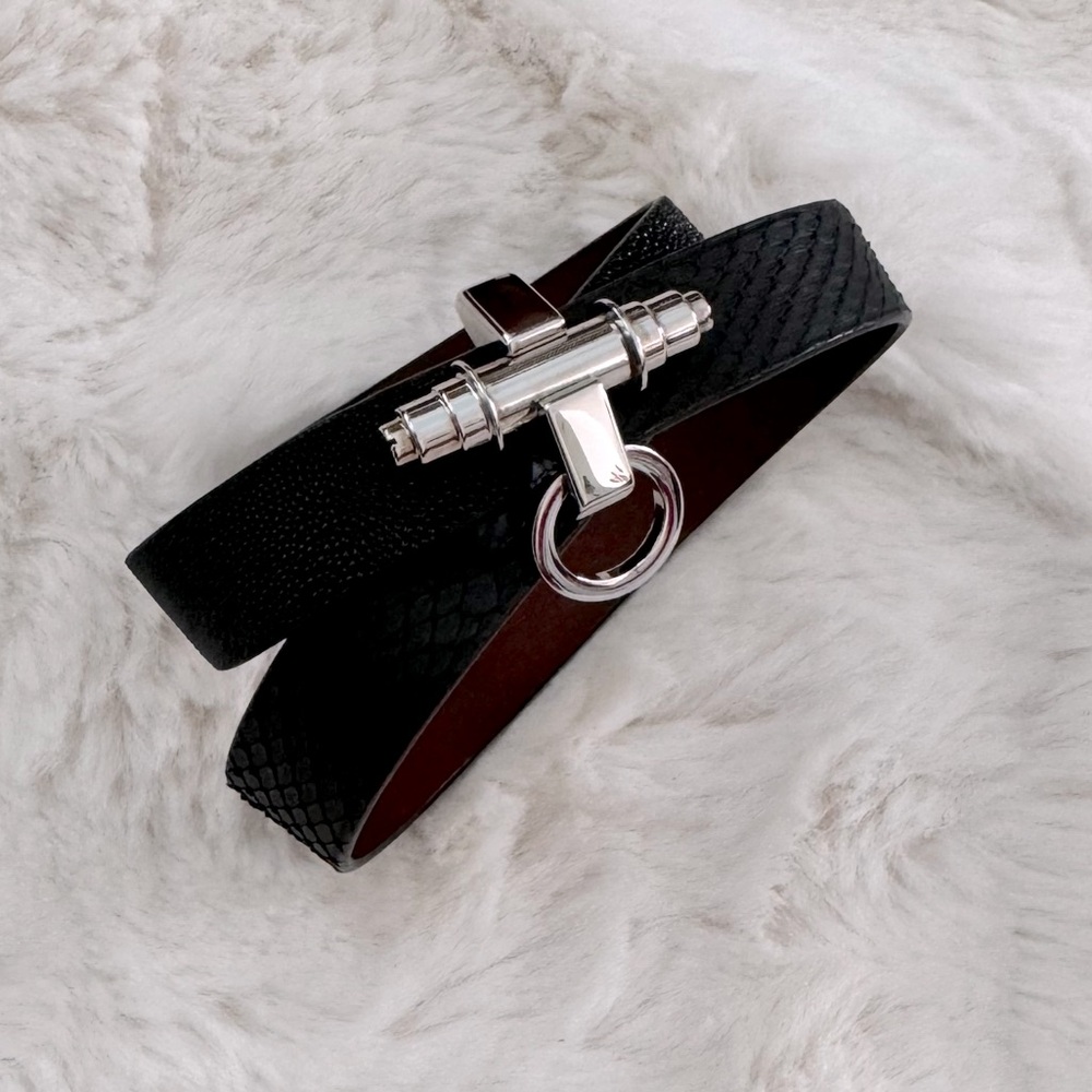 Givenchy Obsedia Leather Wrap Bracelet